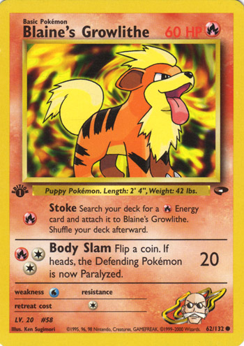 Blaine's Growlithe 062 — Gym Challenge (Italian Pokémon TCG card)