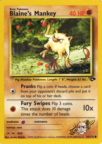 Blaine's Mankey 063 — Gym Challenge (Italian Pokémon TCG card)
