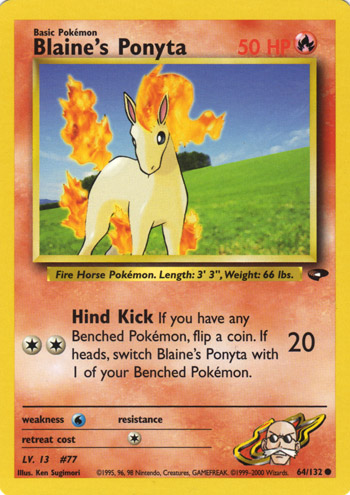 Blaine's Ponyta 064 — Gym Challenge (Italian Pokémon TCG card)