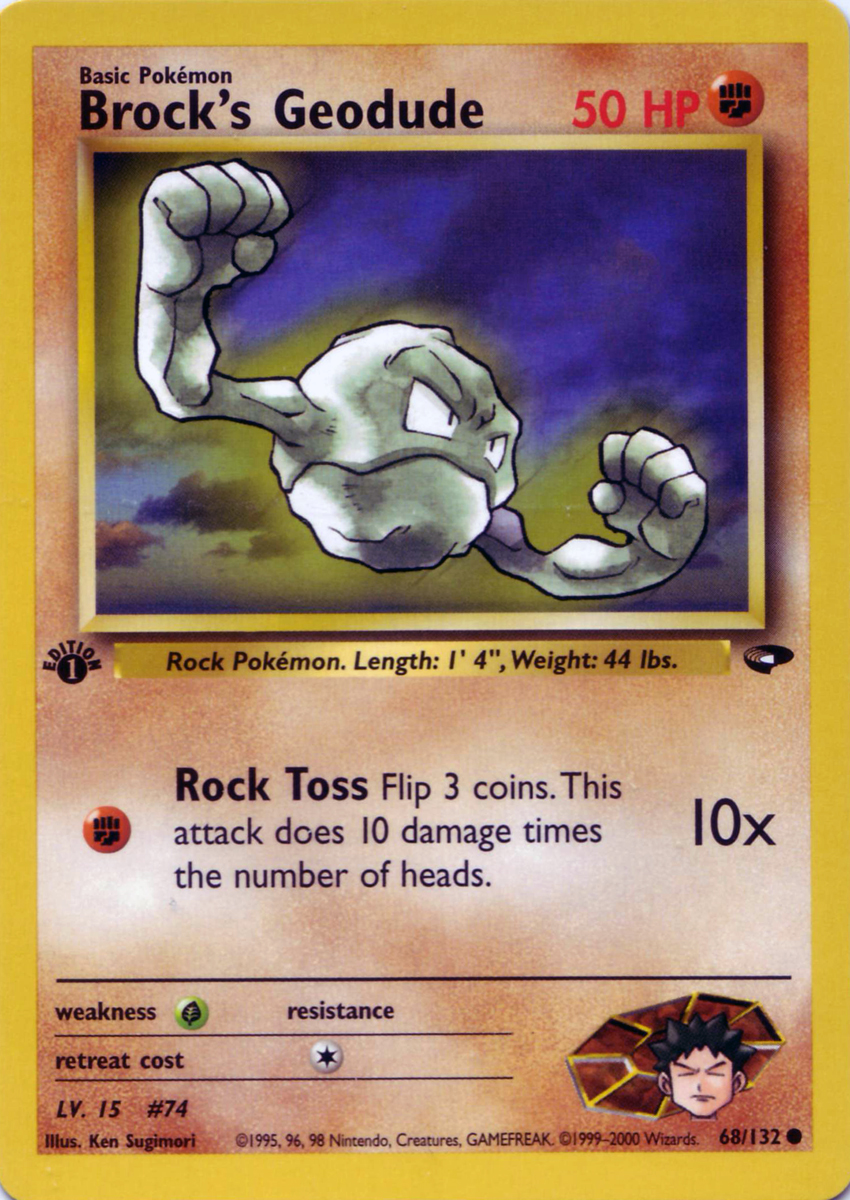 Brock's Geodude 068 — Gym Challenge (Italian Pokémon TCG card)