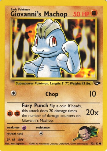 Giovanni's Machop 072 — Gym Challenge (Italian Pokémon TCG card)