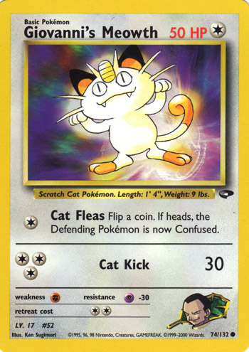 Giovanni's Meowth 074 — Gym Challenge (Italian Pokémon TCG card)