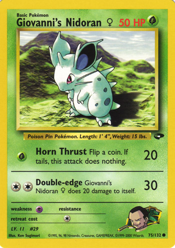 Giovanni's Nidoran♀ 075 — Gym Challenge (Italian Pokémon TCG card)