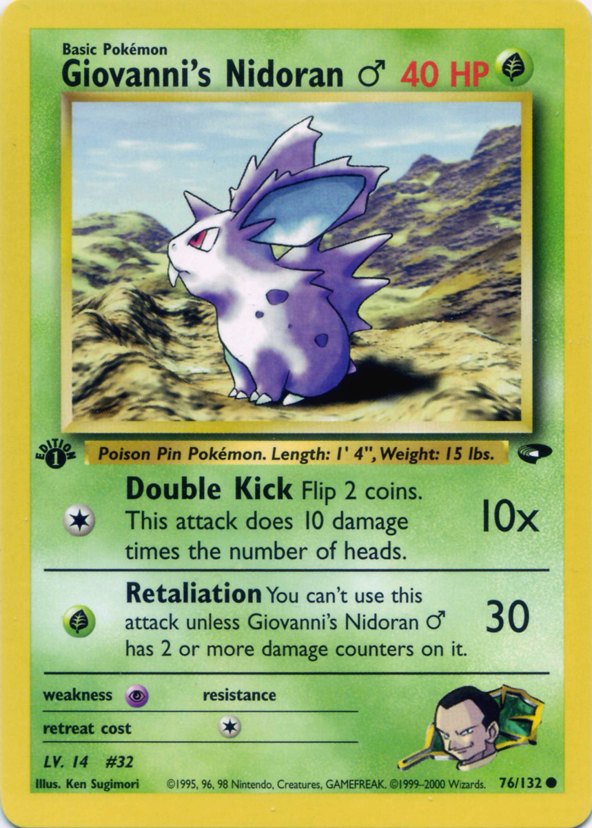 Giovanni's Nidoran♂ 076 — Gym Challenge (Italian Pokémon TCG card)