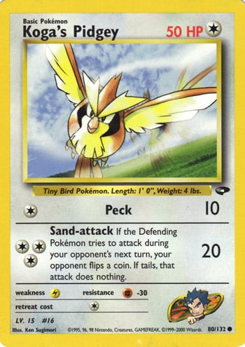 Koga's Pidgey 080 — Gym Challenge (Italian Pokémon TCG card)