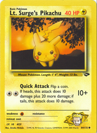 Lt. Surge's Pikachu 084 — Gym Challenge (Italian Pokémon TCG card)