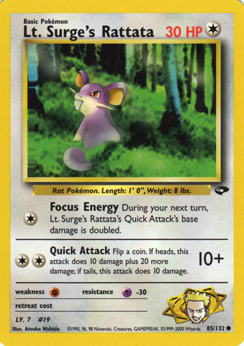 Lt. Surge's Rattata 085 — Gym Challenge (Italian Pokémon TCG card)