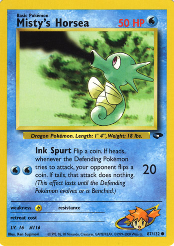 Misty's Horsea 087 — Gym Challenge (Italian Pokémon TCG card)