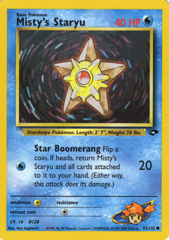 Misty's Staryu 092 — Gym Challenge (Italian Pokémon TCG card)