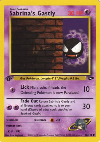 Sabrina's Gastly 096 — Gym Challenge (Italian Pokémon TCG card)