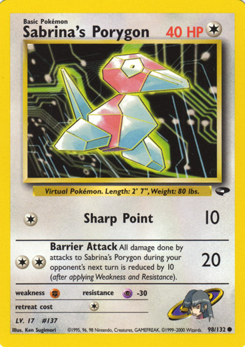 Sabrina's Porygon 098 — Gym Challenge (Italian Pokémon TCG card)