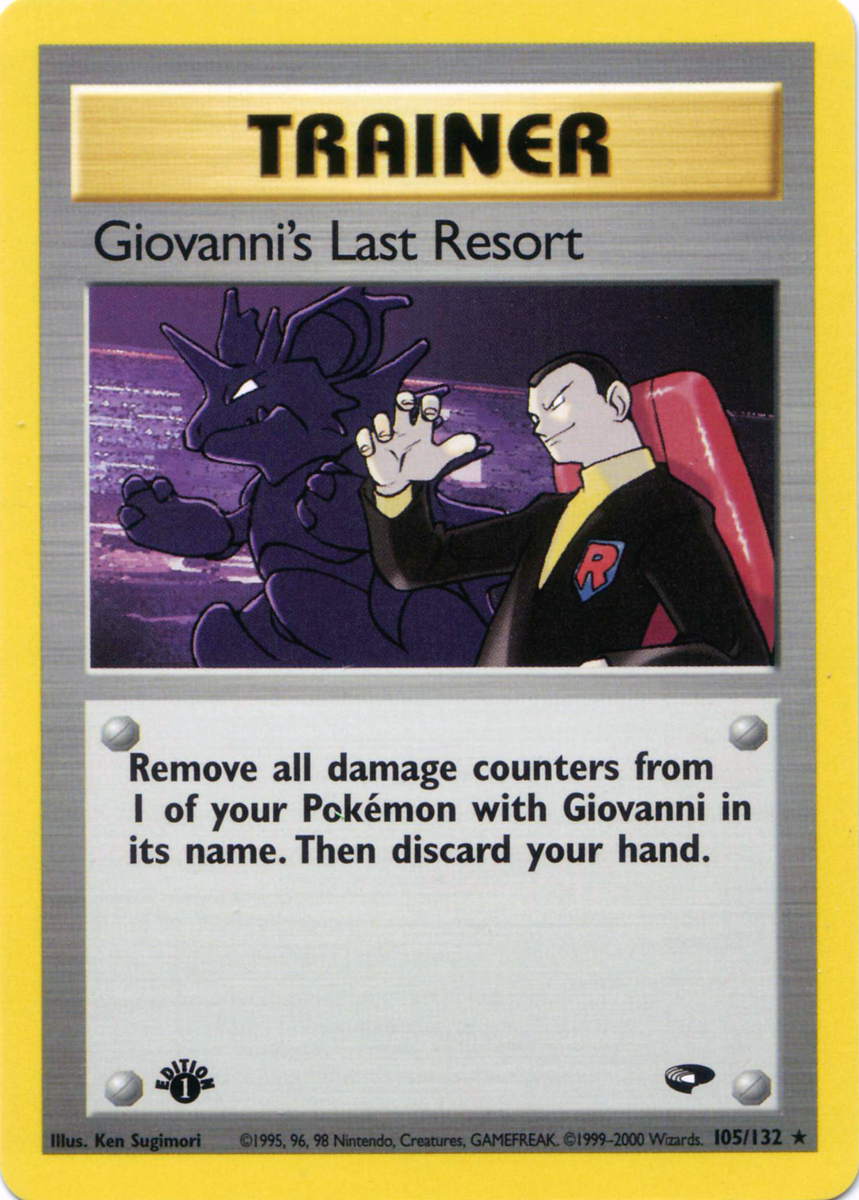 Giovanni's Last Resort 105 — Gym Challenge (Italian Pokémon TCG card)