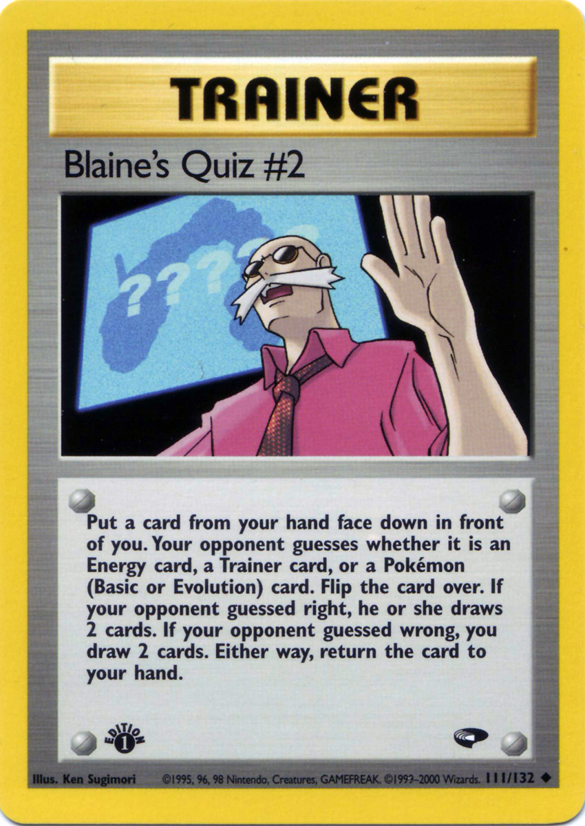 Blaine's Quiz #2 111 — Gym Challenge (Italian Pokémon TCG card)