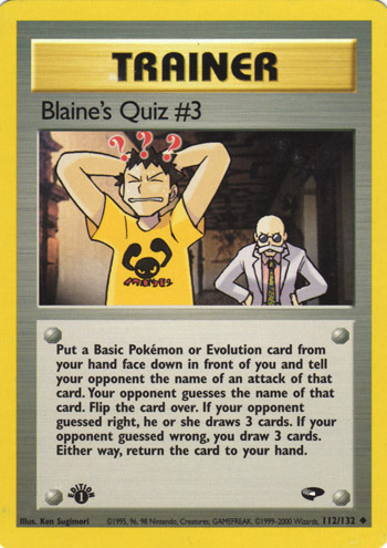 Blaine's Quiz #3 112 — Gym Challenge (Italian Pokémon TCG card)