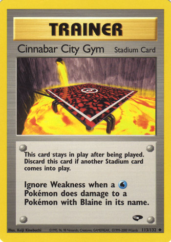 Cinnabar City Gym 113 — Gym Challenge (Italian Pokémon TCG card)