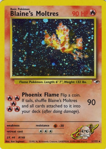 Blaine's Moltres 001 — Gym Heroes (Italian Pokémon TCG card)
