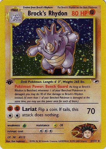 Brock's Rhydon 002 — Gym Heroes (Italian Pokémon TCG card)