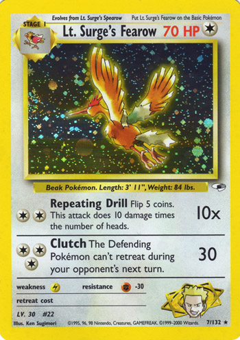 Lt. Surge's Fearow 007 — Gym Heroes (Italian Pokémon TCG card)