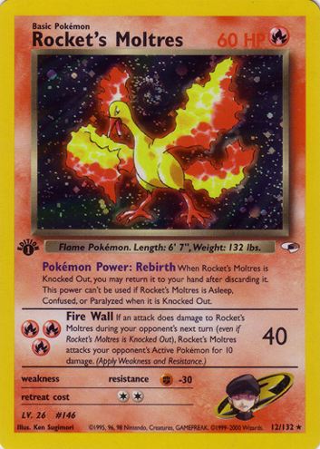 Rocket's Moltres 012 — Gym Heroes (Italian Pokémon TCG card)