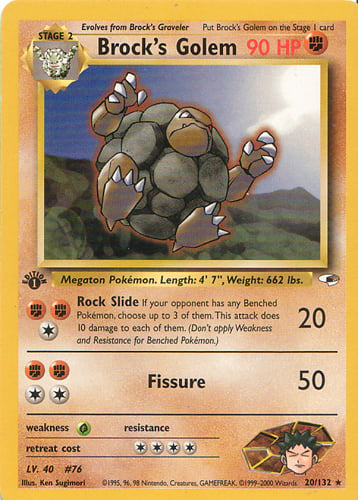 Brock's Golem 020 — Gym Heroes (Italian Pokémon TCG card)