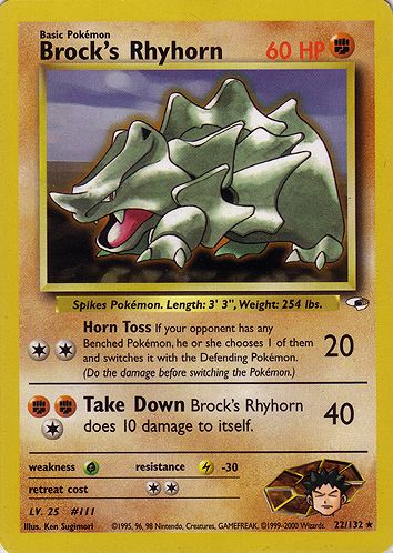 Brock's Rhyhorn 022 — Gym Heroes (Italian Pokémon TCG card)