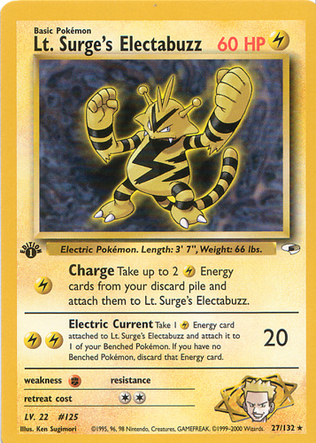 Lt. Surge's Electabuzz 027 — Gym Heroes (Italian Pokémon TCG card)