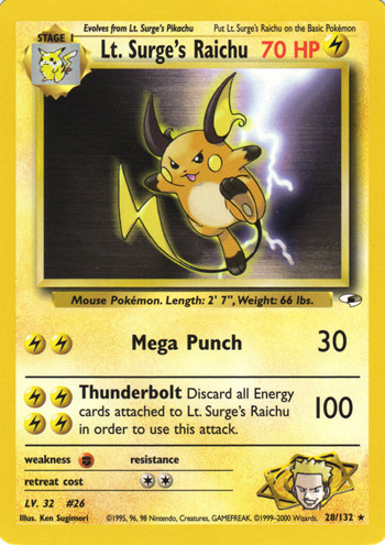 Lt. Surge's Raichu 028 — Gym Heroes (Italian Pokémon TCG card)
