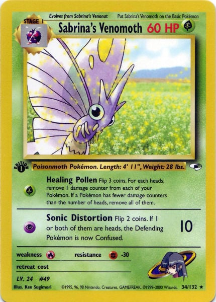 Sabrina's Venomoth 034 — Gym Heroes (Italian Pokémon TCG card)