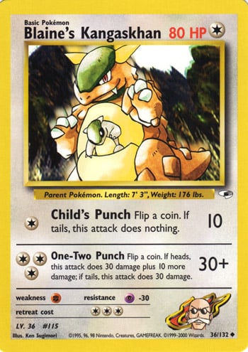 Blaine's Kangaskhan 036 — Gym Heroes (Italian Pokémon TCG card)