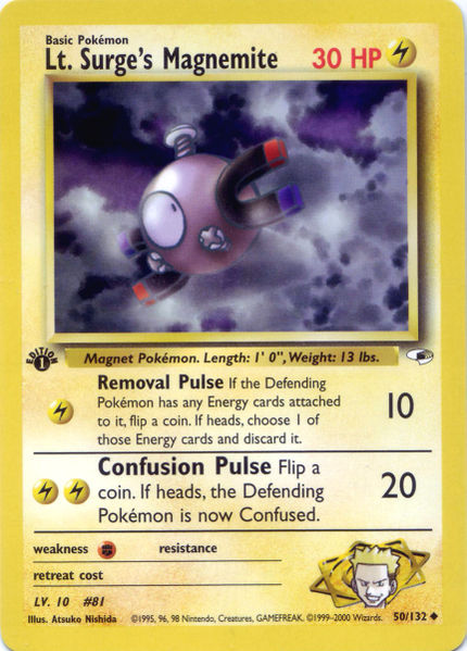 Lt. Surge's Magnemite 050 — Gym Heroes (Italian Pokémon TCG card)