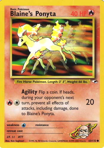Blaine's Ponyta 063 — Gym Heroes (Italian Pokémon TCG card)