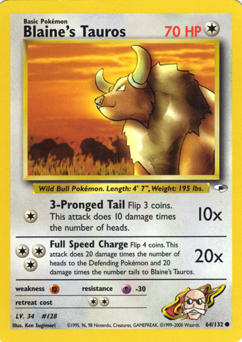 Blaine's Tauros 064 — Gym Heroes (Italian Pokémon TCG card)