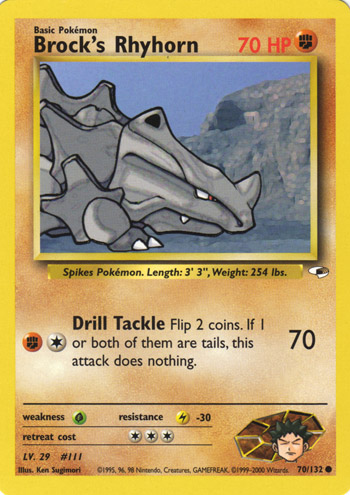 Brock's Rhyhorn 070 — Gym Heroes (Italian Pokémon TCG card)