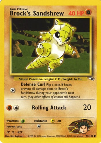 Brock's Sandshrew 071 — Gym Heroes (Italian Pokémon TCG card)