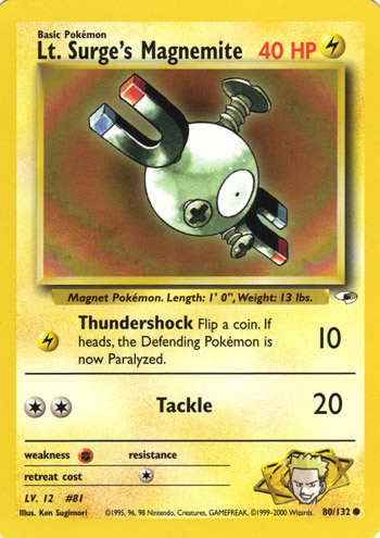 Lt. Surge's Magnemite 080 — Gym Heroes (Italian Pokémon TCG card)