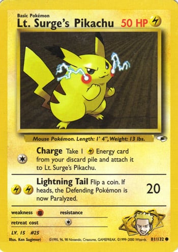 Lt. Surge's Pikachu 081 — Gym Heroes (Italian Pokémon TCG card)