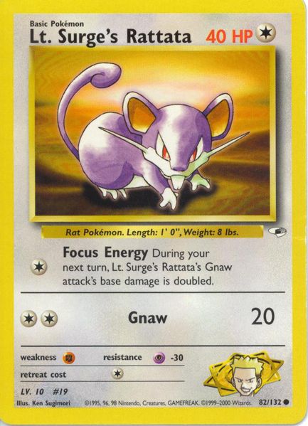 Lt. Surge's Rattata 082 — Gym Heroes (Italian Pokémon TCG card)