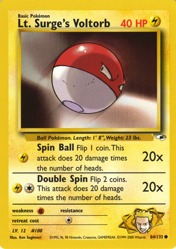 Lt. Surge's Voltorb 084 — Gym Heroes (Italian Pokémon TCG card)
