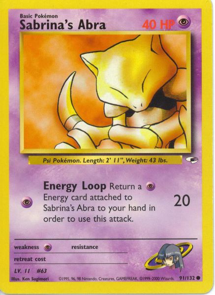 Sabrina's Abra 091 — Gym Heroes (Italian Pokémon TCG card)