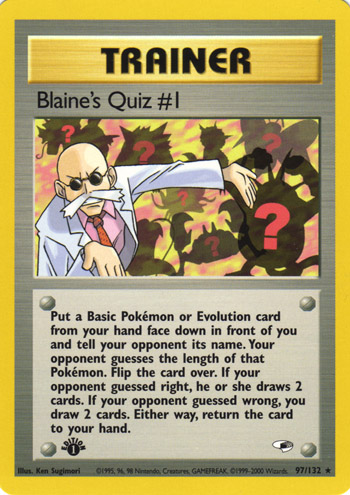 Blaine's Quiz #1 097 — Gym Heroes (Italian Pokémon TCG card)