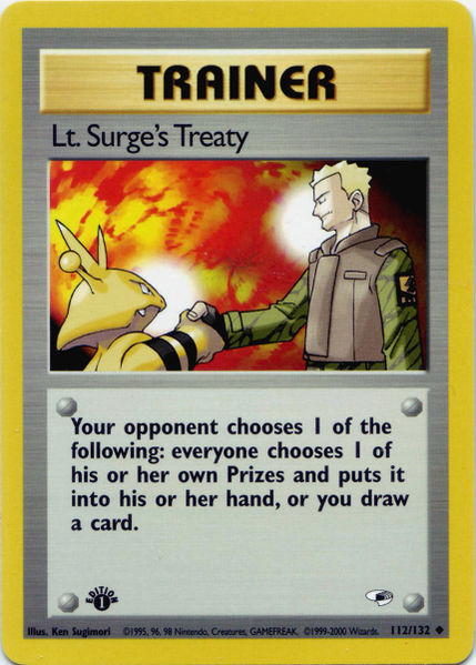Lt. Surge's Treaty 112 — Gym Heroes (Italian Pokémon TCG card)