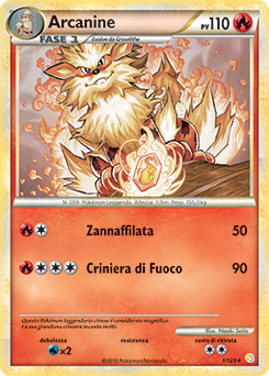 Arcanine 001 — HeartGold & SoulSilver (Italian Pokémon TCG card)