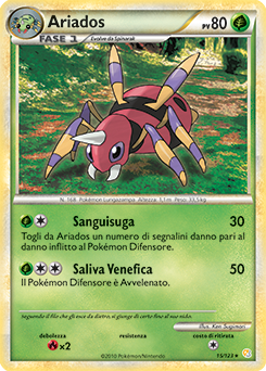 Ariados 015 — HeartGold & SoulSilver (Italian Pokémon TCG card)