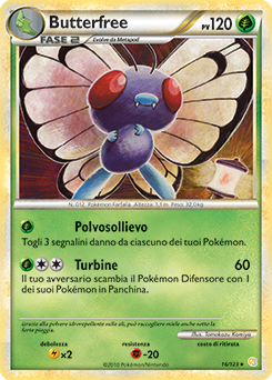 Butterfree 016 — HeartGold & SoulSilver (Italian Pokémon TCG card)