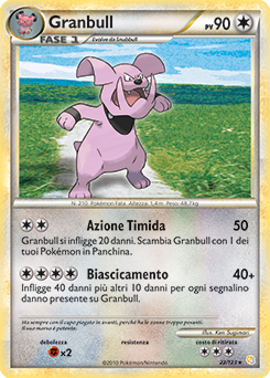 Granbull 022 — HeartGold & SoulSilver (Italian Pokémon TCG card)