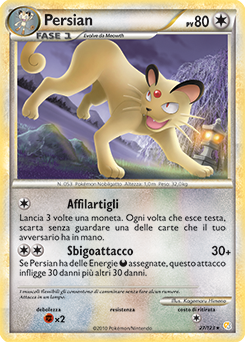 Persian 027 — HeartGold & SoulSilver (Italian Pokémon TCG card)