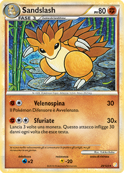 Sandslash 029 — HeartGold & SoulSilver (Italian Pokémon TCG card)