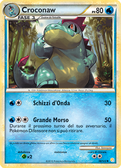 Croconaw 038 — HeartGold & SoulSilver (Italian Pokémon TCG card)