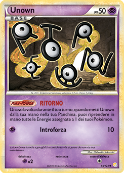 Unown 054 — HeartGold & SoulSilver (Italian Pokémon TCG card)