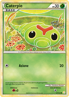 Caterpie 057 — HeartGold & SoulSilver (Italian Pokémon TCG card)